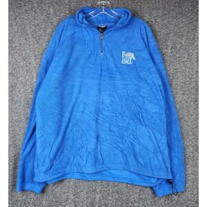 Pro Edge University of Memphis Tigers Fleece Pullover Mens 2XL Blue Quarter-Zip